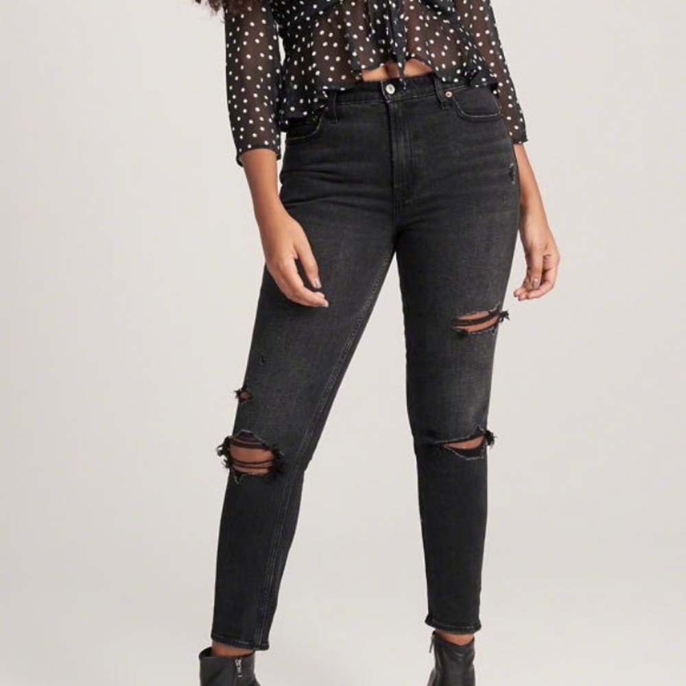 SOLD OUT!!  High Rise Slim Black Jeans